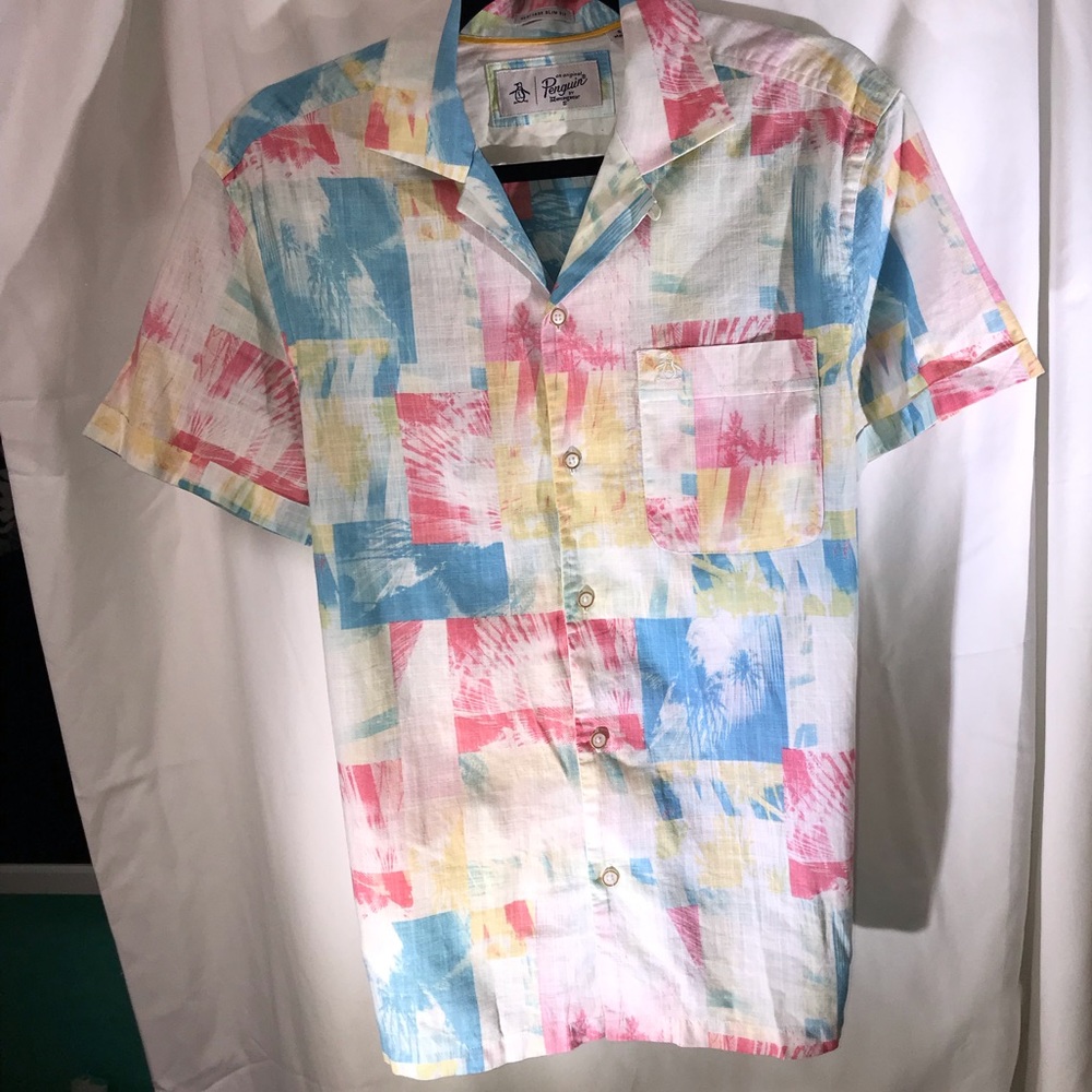 Mens slim fit -Penguin button up shirt